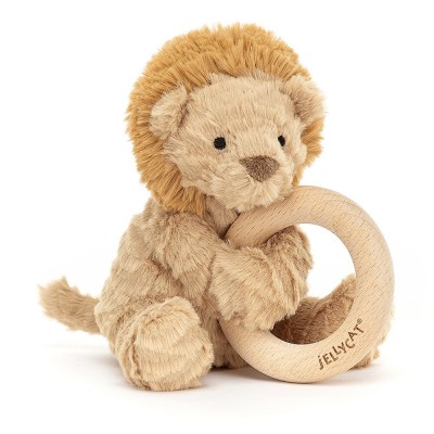 Peluche Fuddlewuddle Lion Jouet Anneau En Bois - TAILLE UNIQUE - H14 X L10 CM