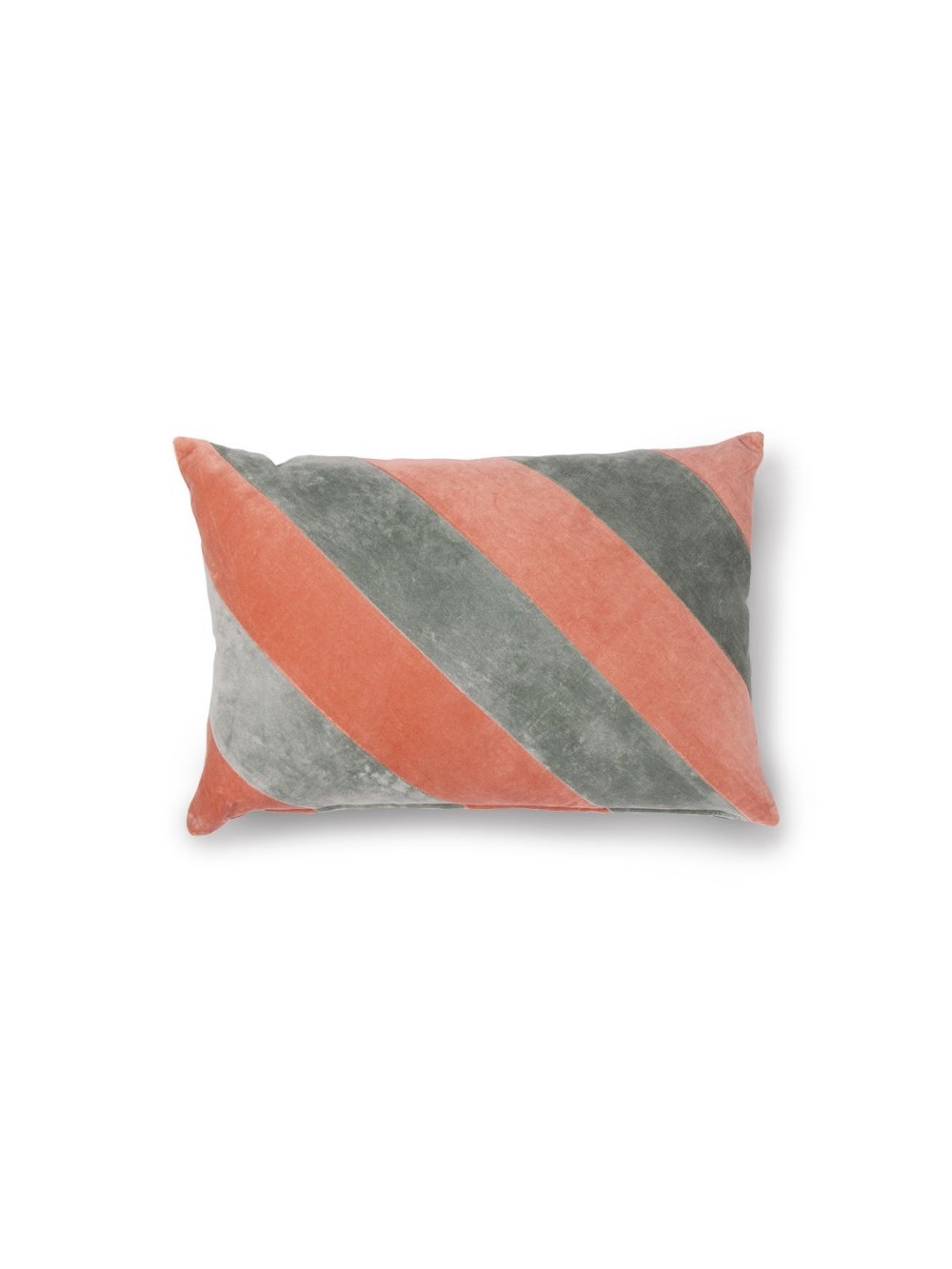COUSSIN VELOURS GRIS ET NUDE 40X60