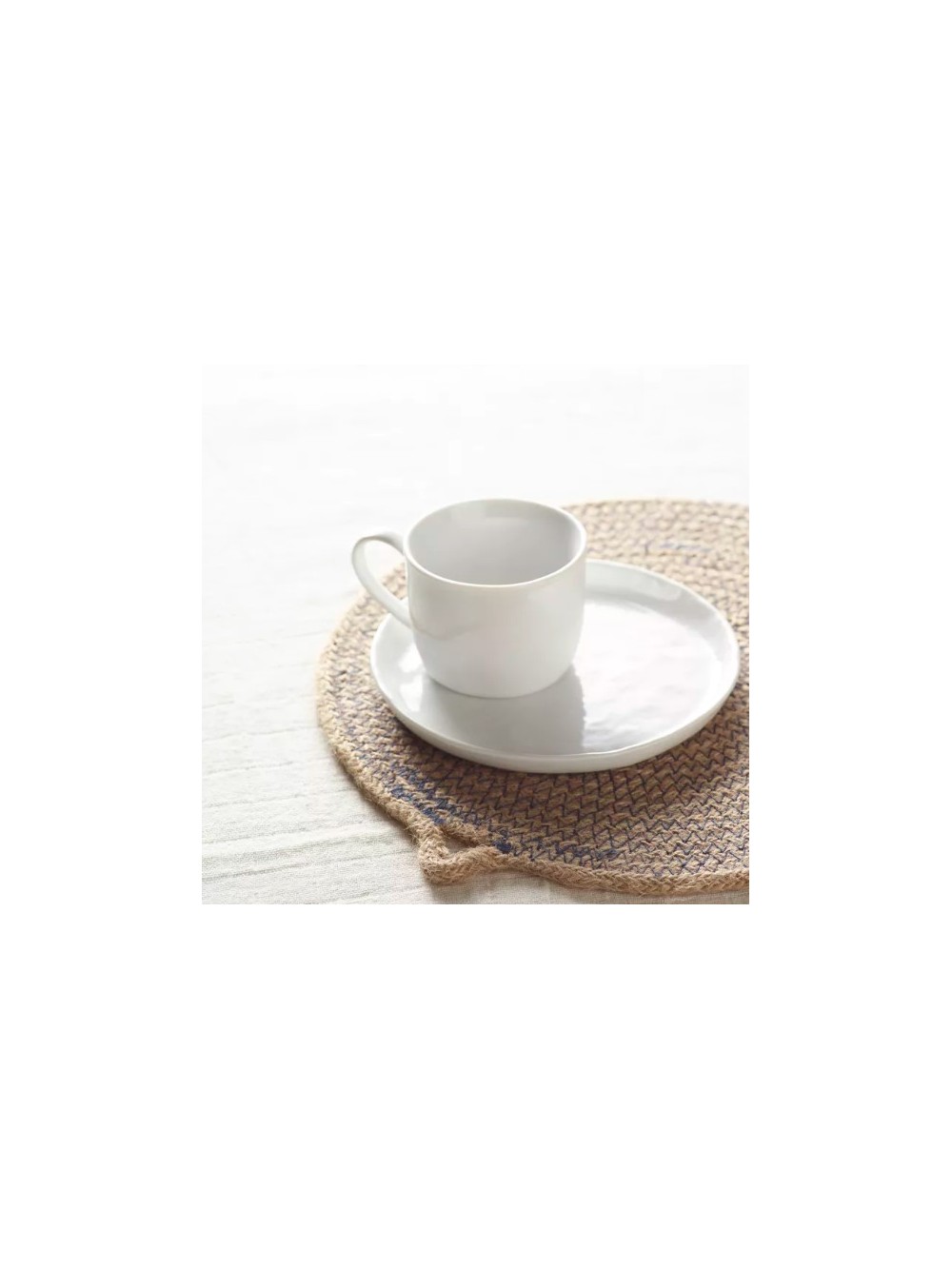 TASSE A CAFE + SOUS TASSE PORCELINO - D 14 x H 6 cm 