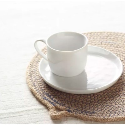 TASSE A CAFE + SOUS TASSE PORCELINO - D 14 x H 6 cm 