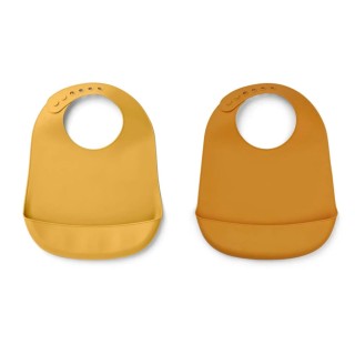 Lot de 2 bavoirs en silicone souple Tilda