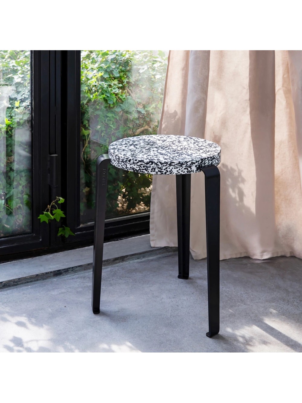 TABOURET LOU - H 45CM - TIPTOE - MACCHIATO/NOIR GRAPHITE