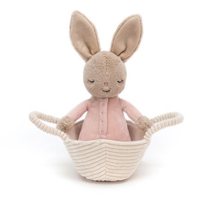 Peluche petit lapin dans un landeau