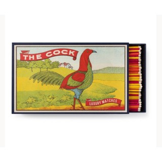 BOITE D'ALLUMETTE THE COCK Contient 150 allumettes mesurant chacune 280 mm de long