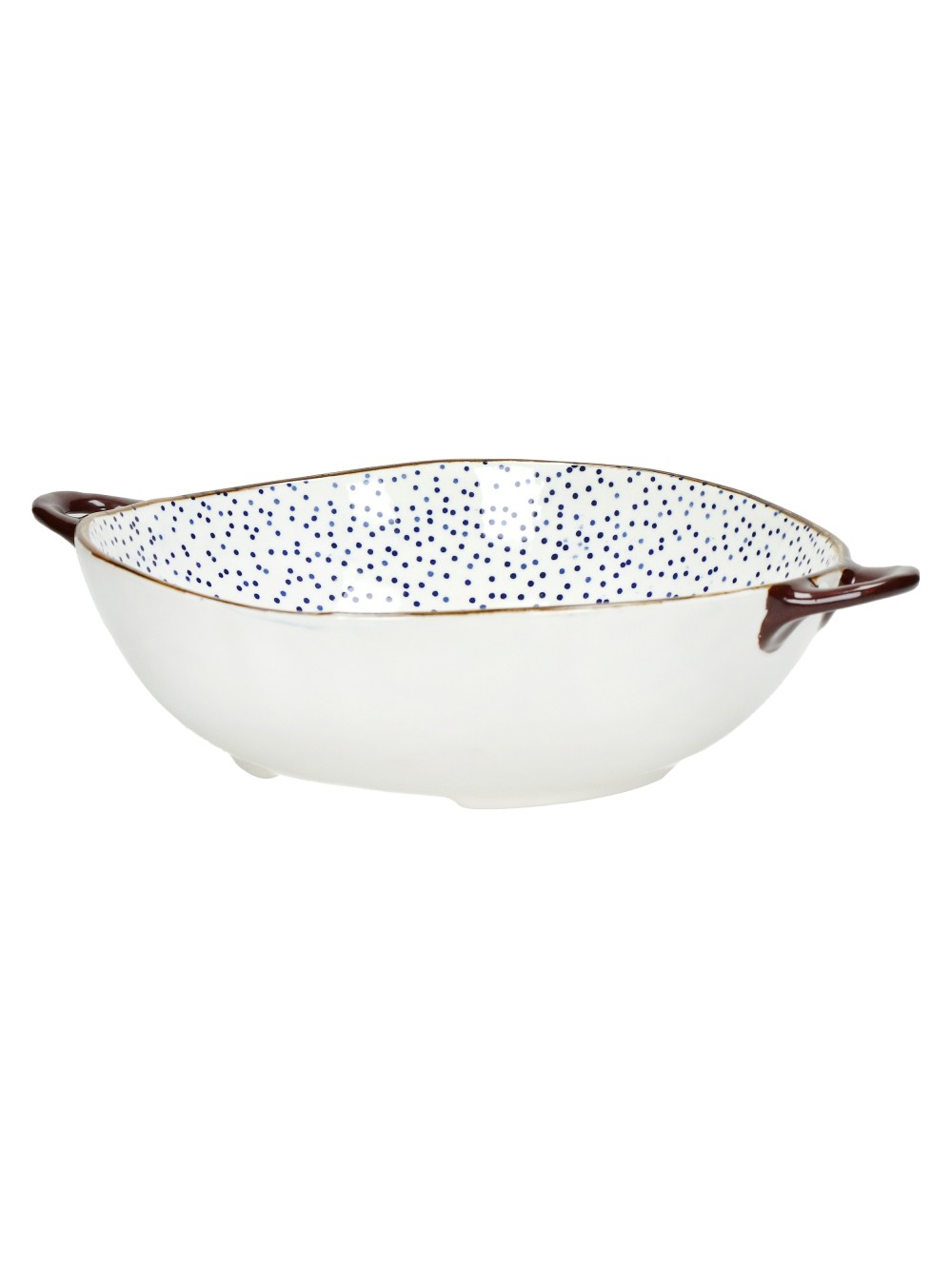 ANAFI - plat à fou/saladier - porcelaine - L 31 x W 24,5 x H 7,5 cm - bleu