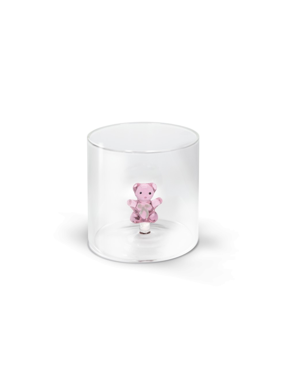 Gobelet en verre - Ours rose