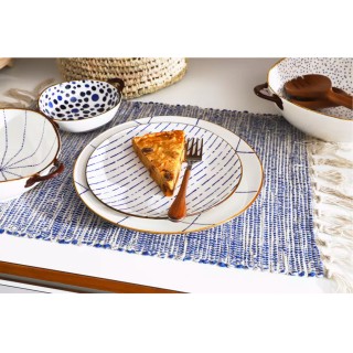 ANAFI - assiette à dessert - porcelaine - DIA 22 cm - bleu