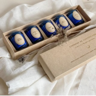 Coffret de 5 bougies Herbier bleu