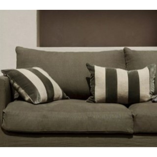 Housse de coussin en lin et velours - Brisbane