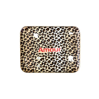 PLATEAU AMOUR LEOPARD MM 25X20 CM