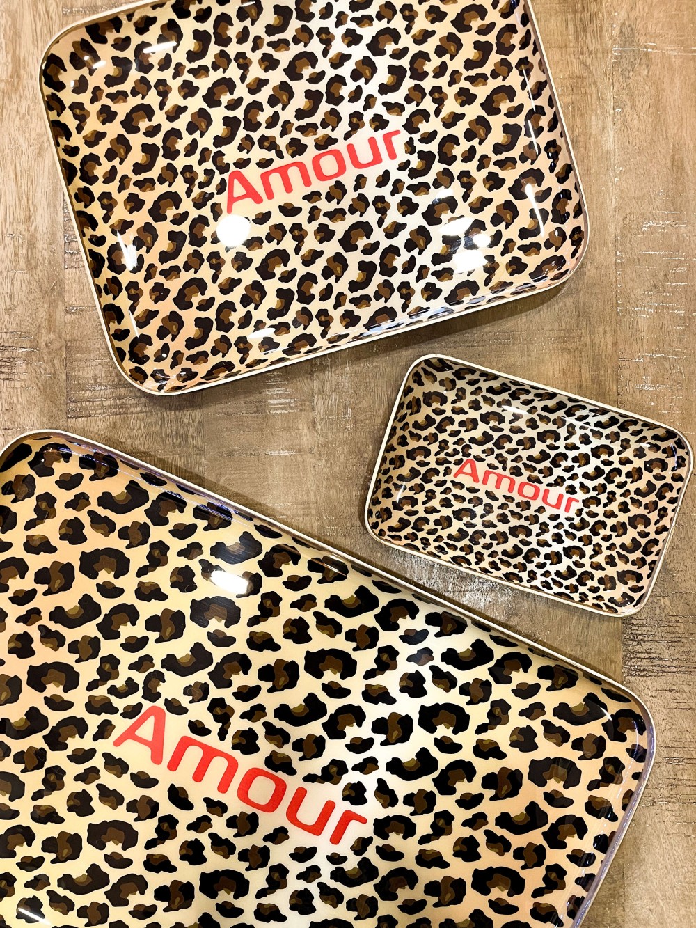 PLATEAU AMOUR LEOPARD 36 X 26 CM