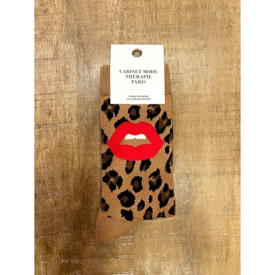 Chaussette - Bouche léopard marron