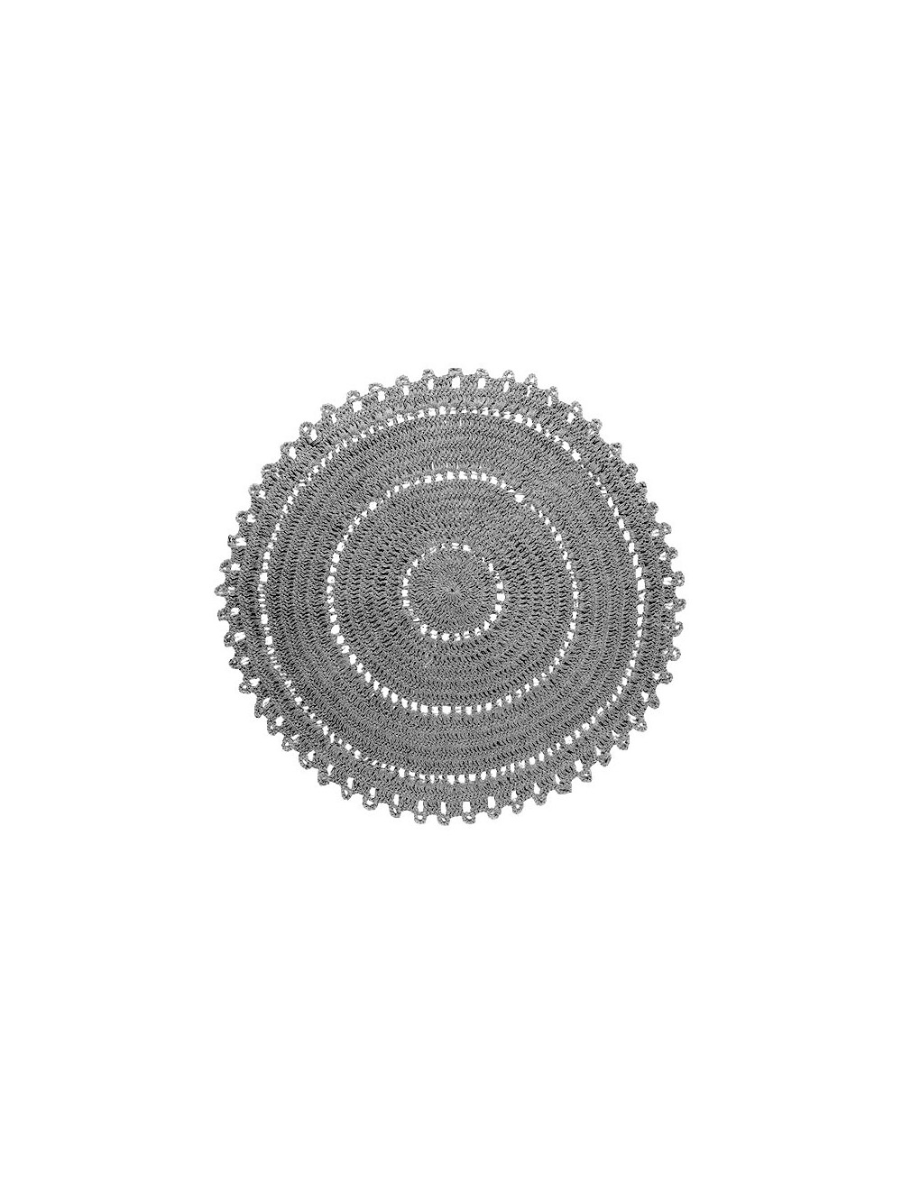 TAPIS GYPSY COTON GRIS ROND 120CM