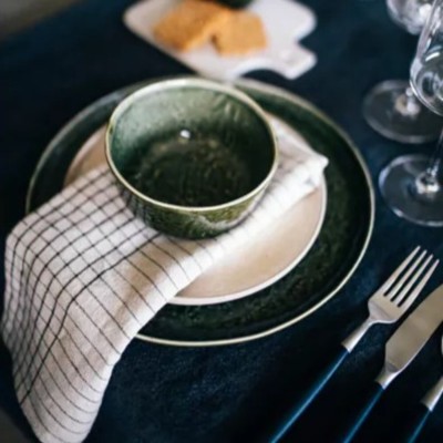Assiette à dîner - Spiró vert foncé Ø 27 cm