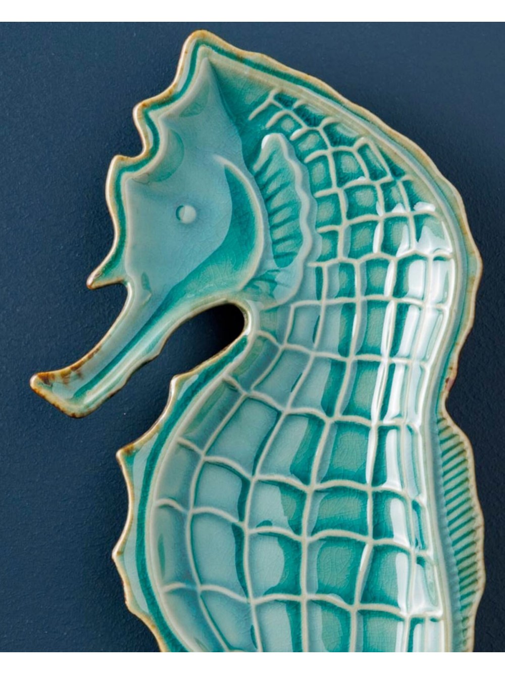 Assiette aqua hypocampe