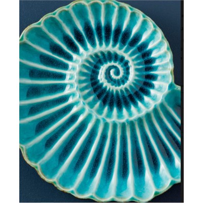 Assiette aqua coquillage rond