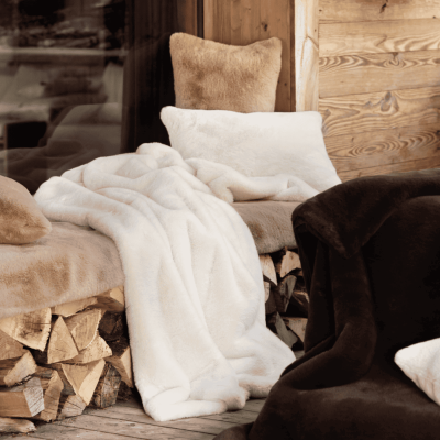 Couvre lit en fausse fourrure 240x260 cm - Chamonix