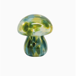 Déco LED champi tacheté multi bleu à piles D13,5 H15,5cm Déco LED champi tacheté multi bleu à piles D13,5 H15,5cm