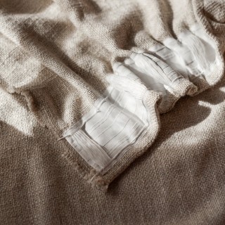 Rideau effet tweed finition ruflette 130x280cm - California