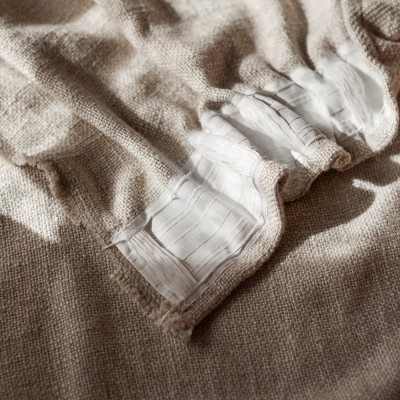 Rideau effet tweed finition ruflette 130x280cm - California