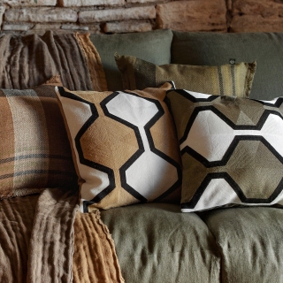 Coussin en coton brodé - Nassau