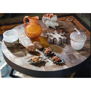 Bougie flocon en bois H: 5 cm Dia:21 cm Bougie flocon en bois H: 5 cm Dia:21 cm