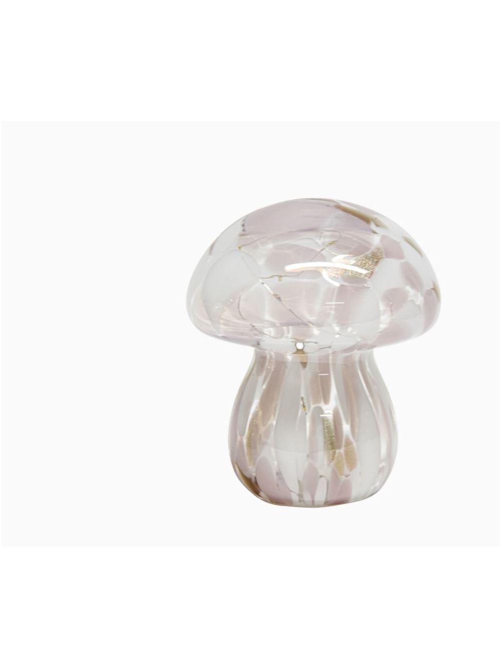 Déco LED champi tacheté rose à piles D13,5 H15,5cm