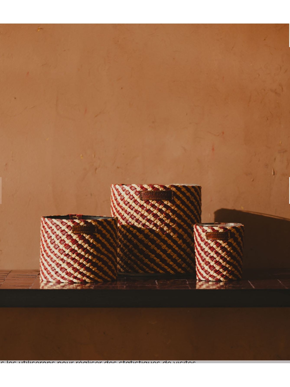 BOUGIE RAPHIA CUIR ASSIA - COTE BOUGIE - FRAGRANCE ROSE OUD