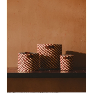 BOUGIE RAPHIA CUIR ASSIA - COTE BOUGIE - FRAGRANCE ROSE OUD