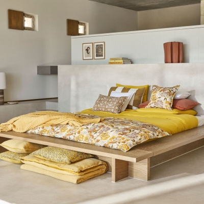 Coussin en lin imprimé floral - Trieste