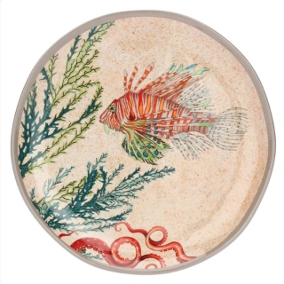 Set de deux assiettes à dessert en mélamine - Sea Life Ø 21 cm