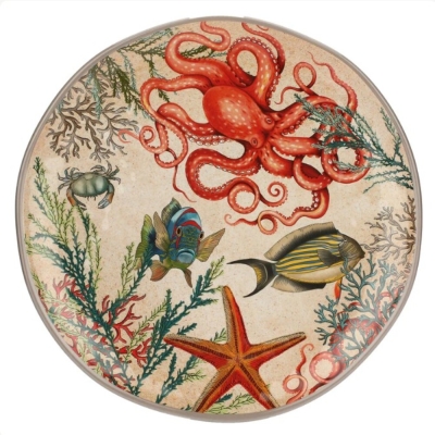 Plat rond en mélamine Sealife 42cm