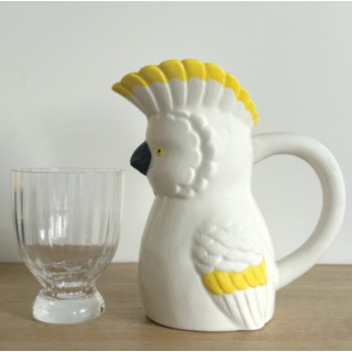 Pichet décoratif perruche L18 P10,7 H19,4cm