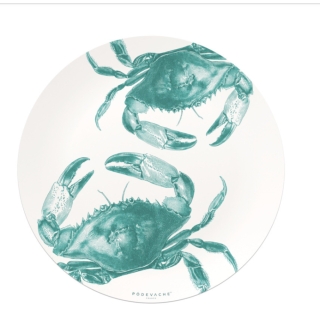 SET DE TABLE VINYLE ROND PODEVACHE XS Ø38 - KRABITZ CRABE  TURQUOISE - PDV 06311