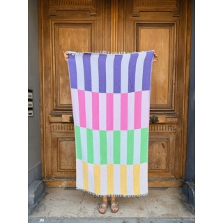 Serviette de plage BLOCKBERRY 100% coton rayée   - 95X175cm - 330gr