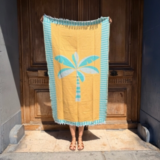 Serviette de plage 100% coton 90x170 cm - Tropicana