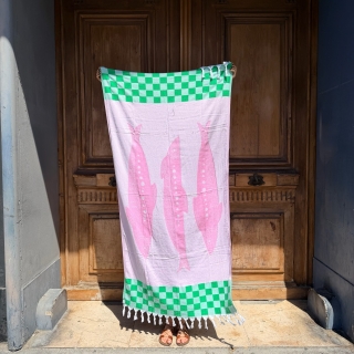 Serviette de plage 100% coton 90x180cm - Sardine