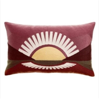 Coussin brodé Eol Bordeaux 30 x 50