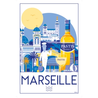 Torchon Marseille Blanc 48 x 72 cm