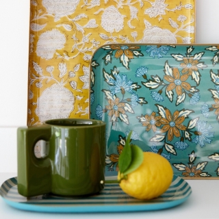Plateau émaillé 30 cm x 21 cm - Arya jade