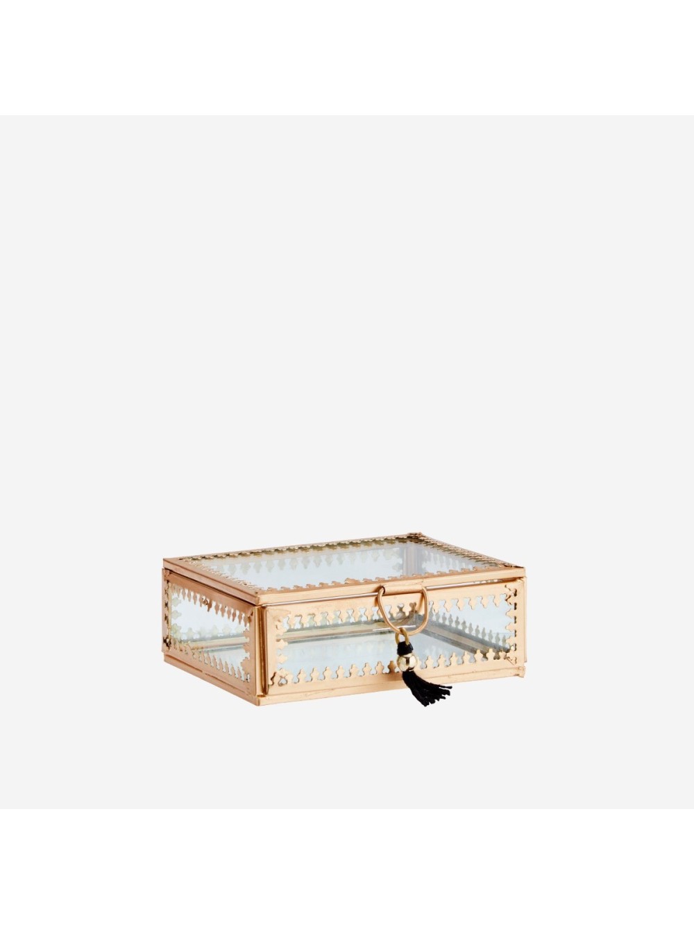 BOITE EN VERRE LAITON 11.5X9X4