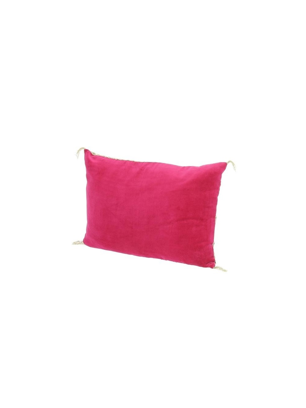 COUSSIN VELOURS DE COTON  35X50 CERISE DOMINOS