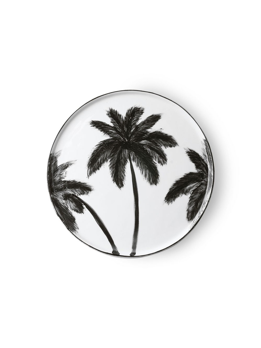ASSIETTE PLATE A DINER PALMIER NOIR D.27CM