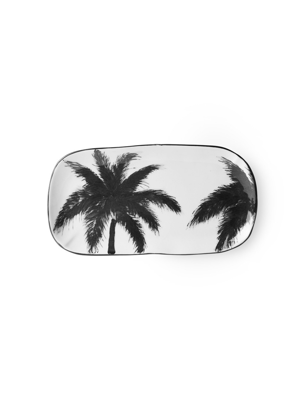 PLAT RECTANGULAIRE AVEC PALMIER NOIR 