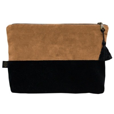 Pochette velours DELHI 29X22CM - Tabac