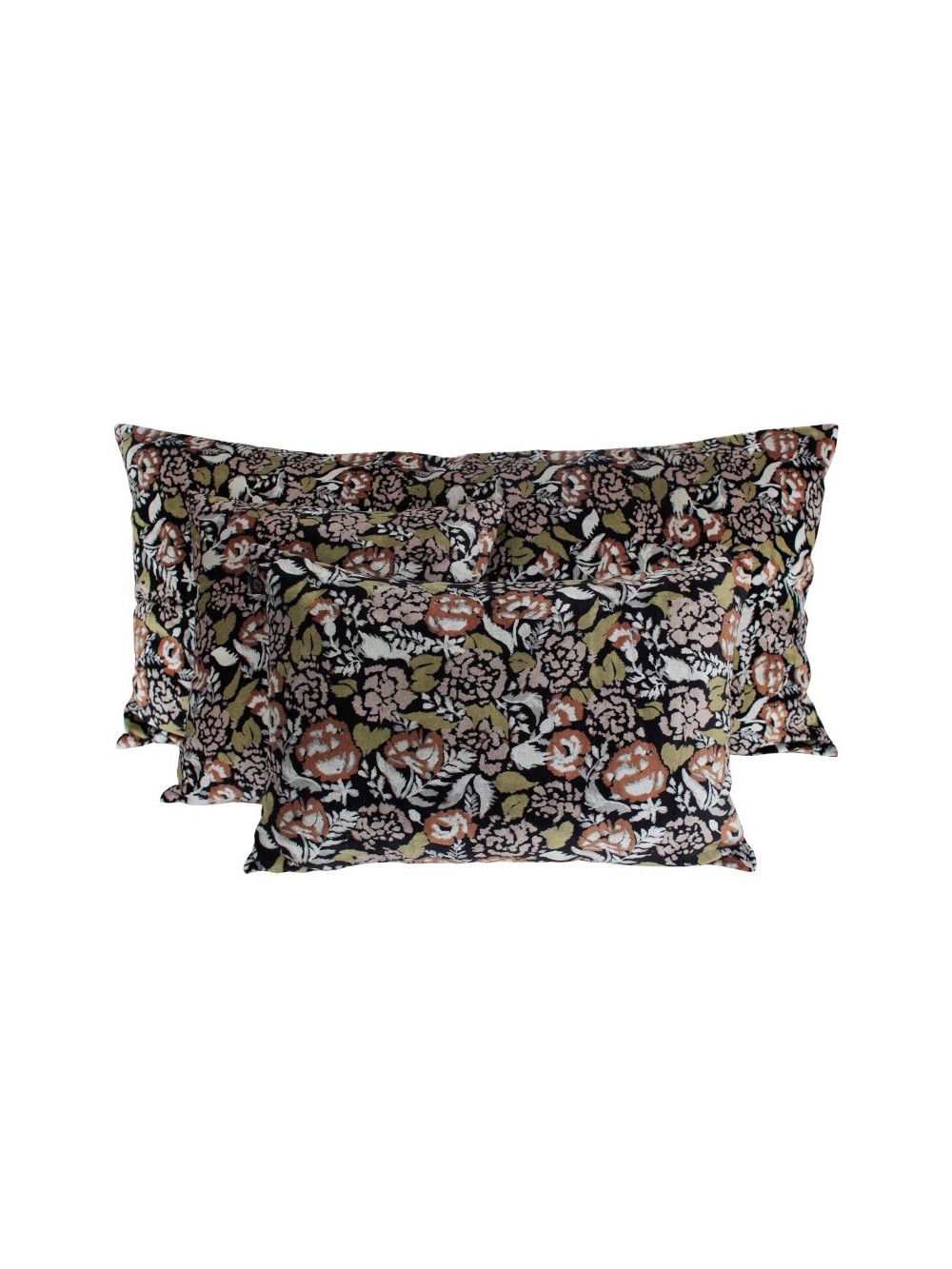 Coussin en velours Mharas Fusain