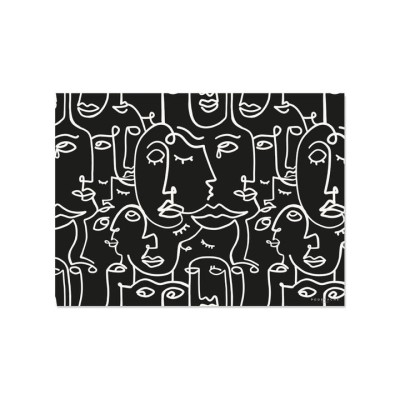 SET DE TABLE ODIN - NOIR - VISAGES ABSTRAITS - 33X45